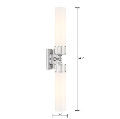 Astor 24.5″ Wide 2-Light Sconce - Chrome