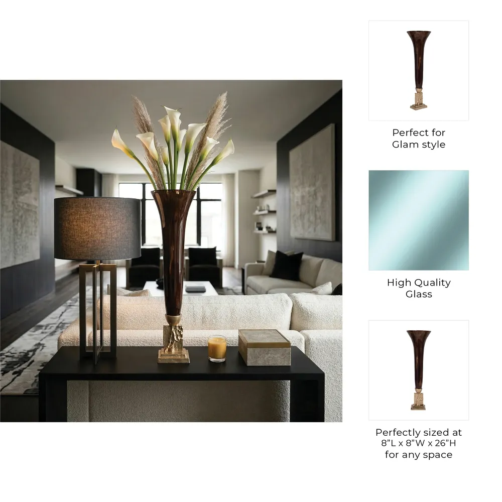 ATLASMILL BRONZE GLASS VASE 26 (IN)
