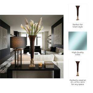 ATLASMILL BRONZE GLASS VASE 26 (IN) 10