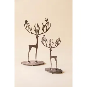 Set of 2 Rustic Metal Reindeer 4