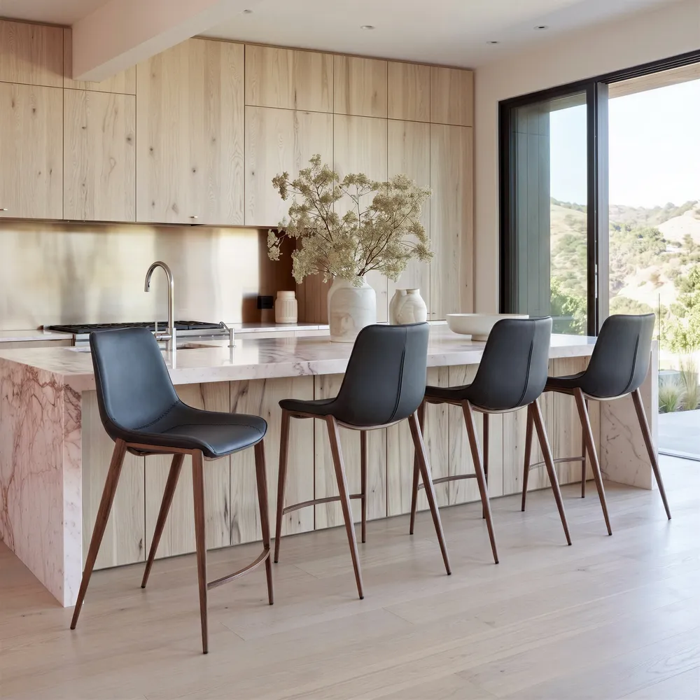 Magnus Counter Stool Black & Walnut