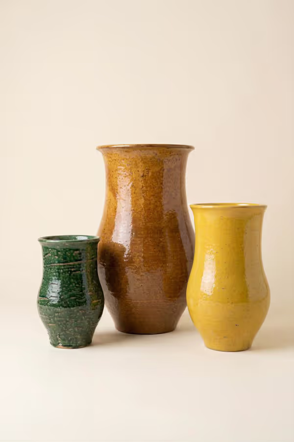 Set of 3 Organic Ceramic Vases
