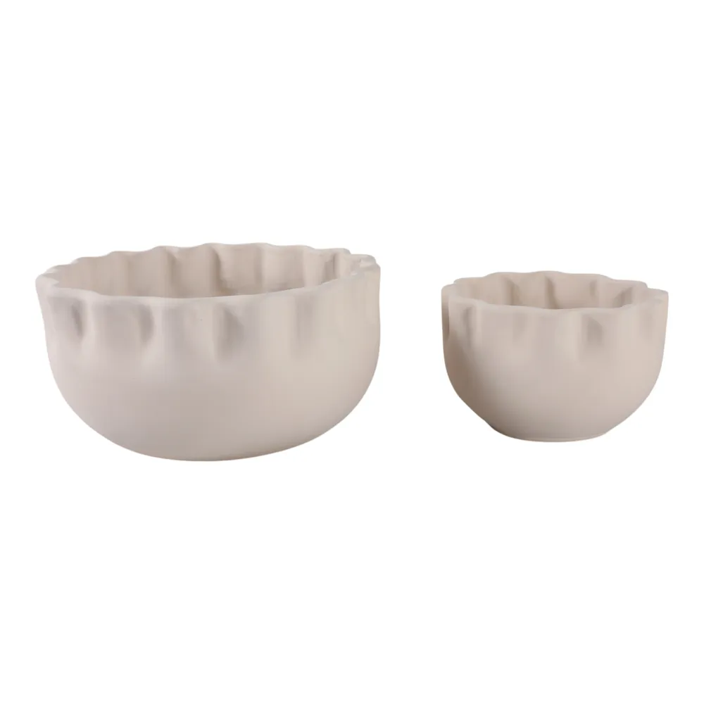 GARFIELDMORE SET OF 2 WHITE PLANTER 7 (IN)
