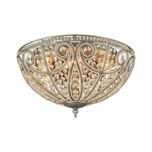 Elizabethan 17'' Wide 6-Light Flush Mount - Weathered Zinc 1