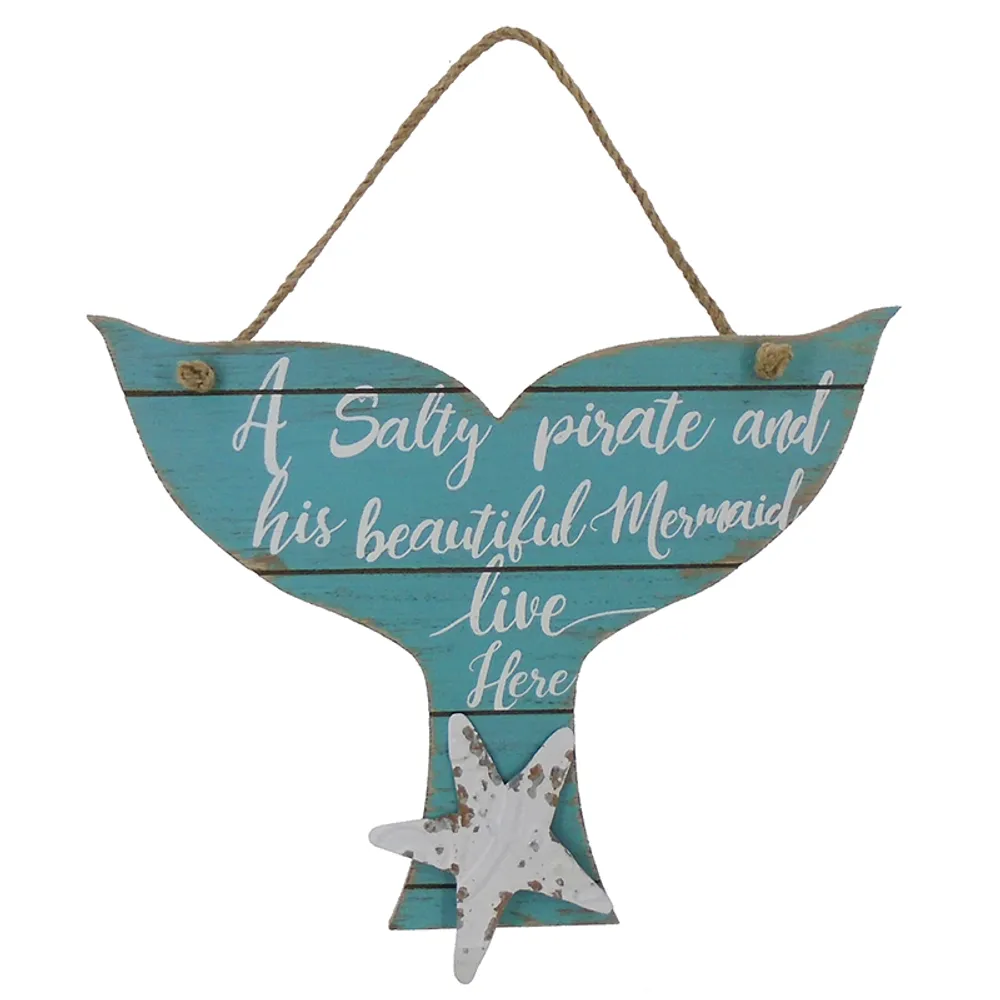 12" SALTY PIRATE/MERMAID WALL PLAQUE