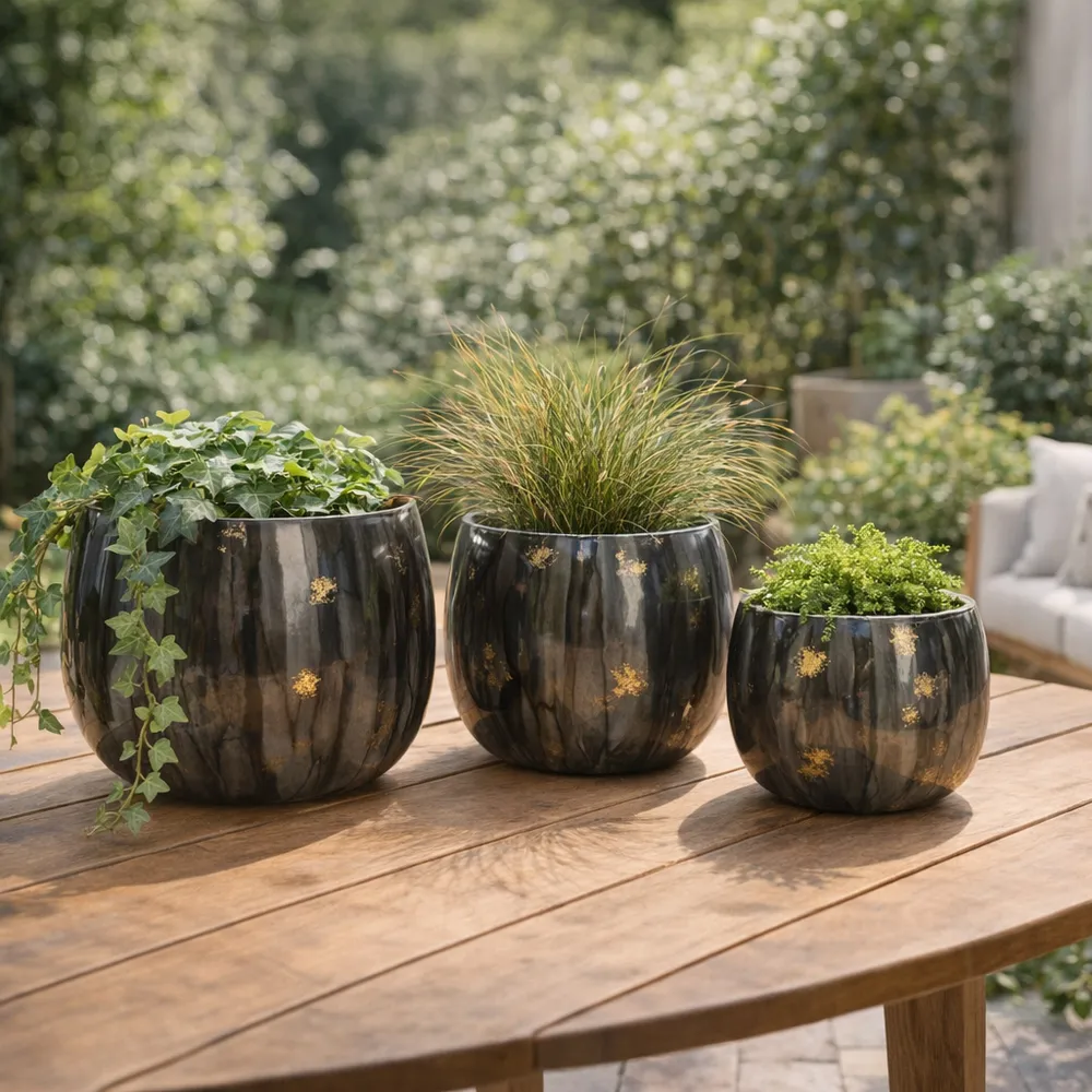 JAKEWICK SET OF 3 GRAY PLANTER 11 (IN)