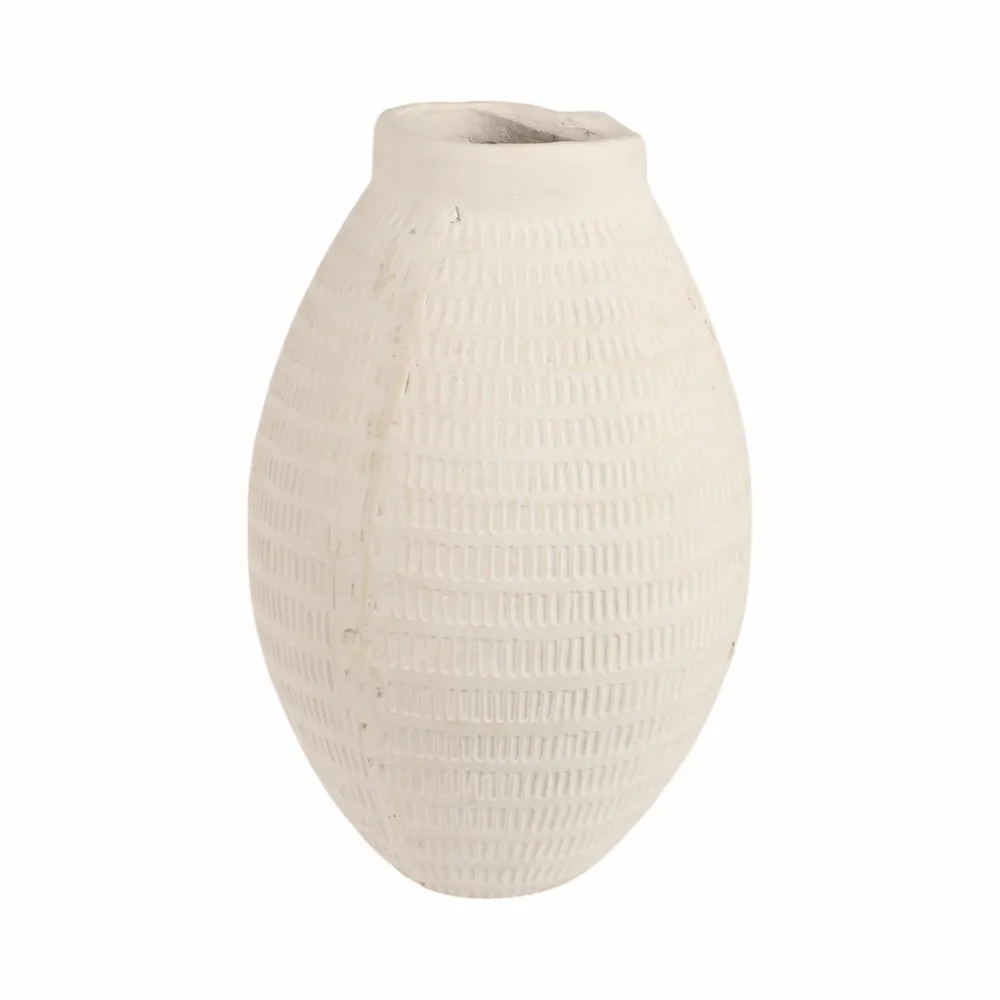 HAZENVALE WHITE VASE 17 (IN)