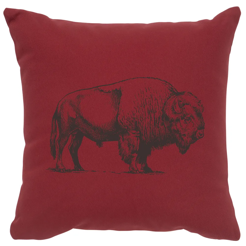 Image Pillow - Buffalo - Cotton Brick