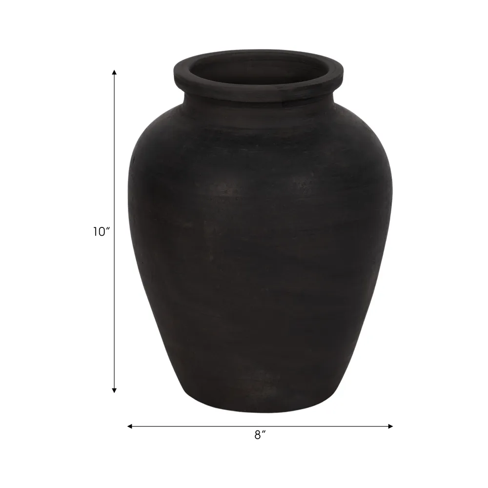 HAWLEYWORTH BLACK VASE 11 (IN)