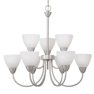 Tia 25.98'' Wide 9-Light Chandelier - Matte Nickel 3