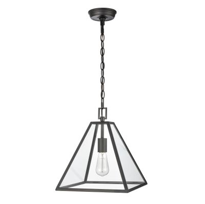 Tangent 12″ Wide 1-Light Pendant - Matte black