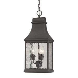 Forged Jefferson 9'' Wide 3-Light Outdoor Pendant - Charcoal 1