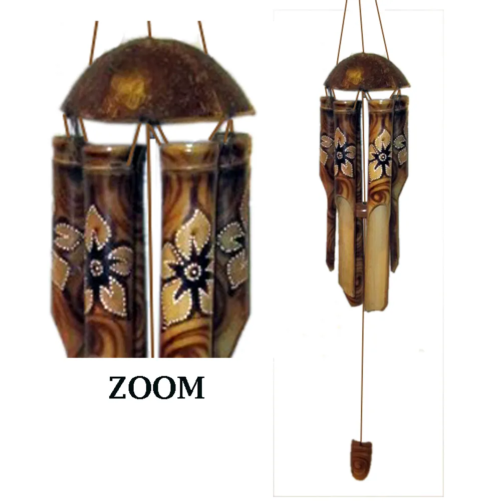 36" COCO CHIME WITH BROWN FLOWERS
