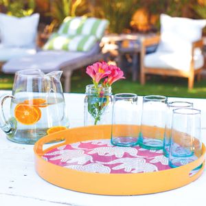 Elephant  Round Lacquer Serving Tray 4