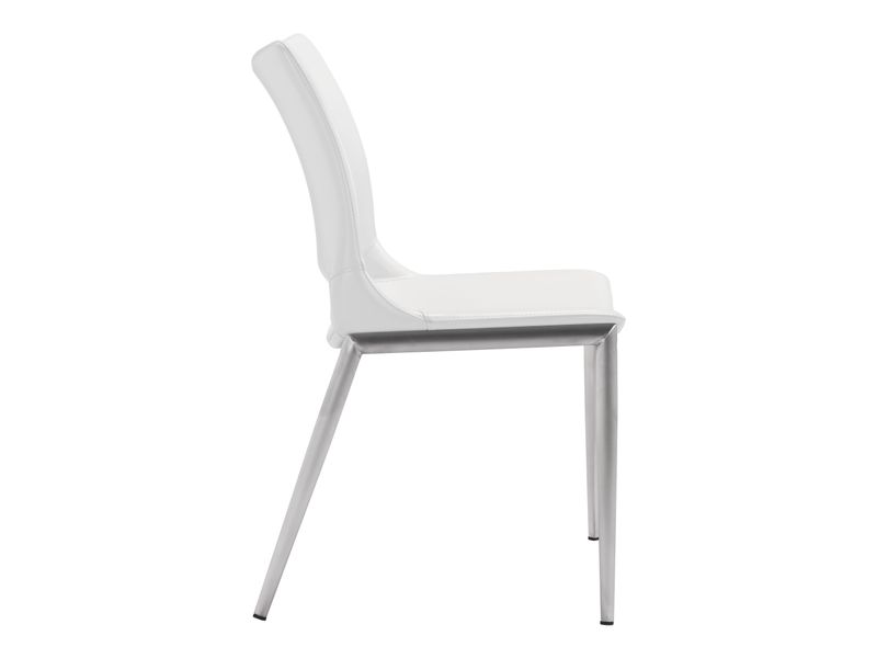 Ace Dining Chair White & Silver 3