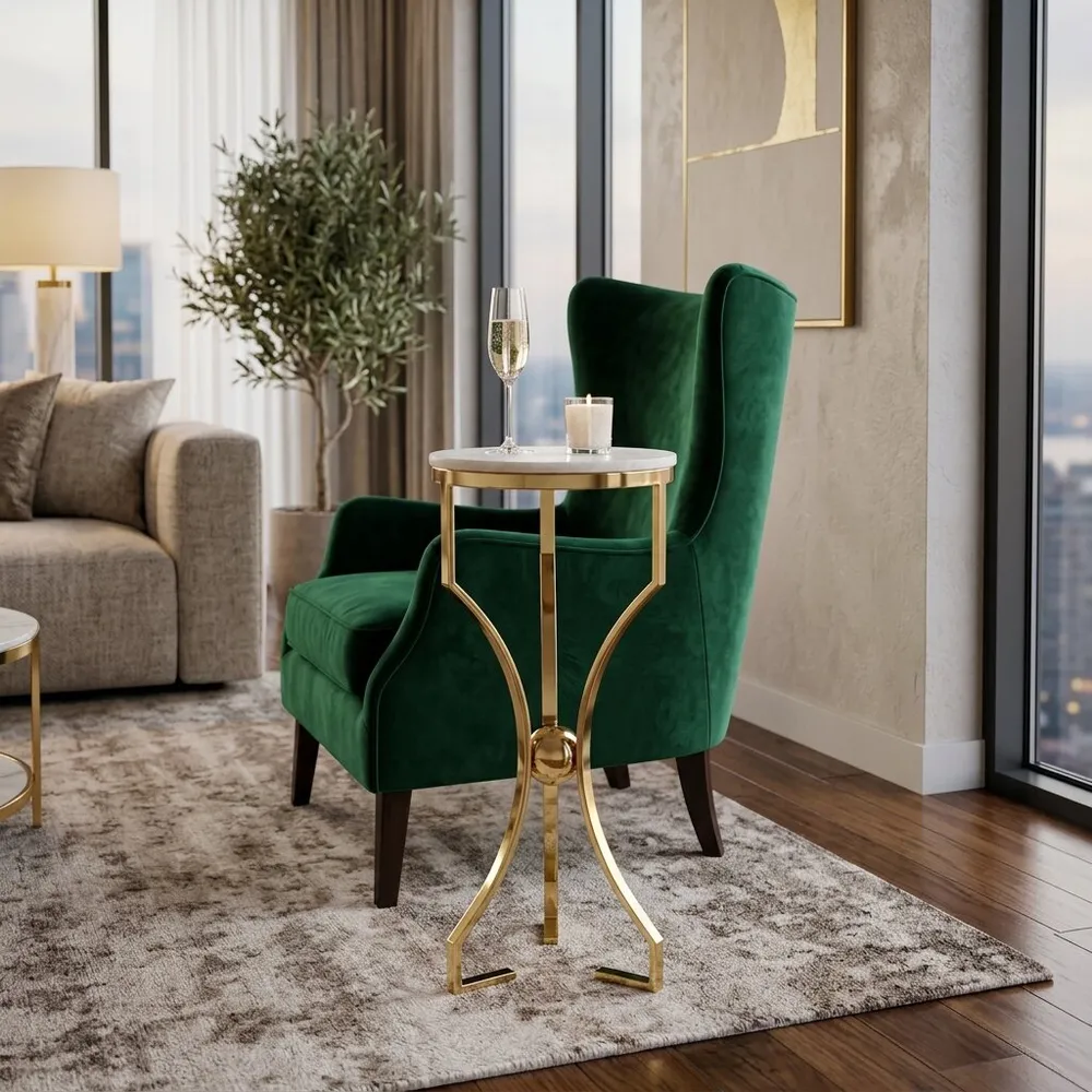 COLVINLAND GOLD ACCENT TABLE 26 (IN)