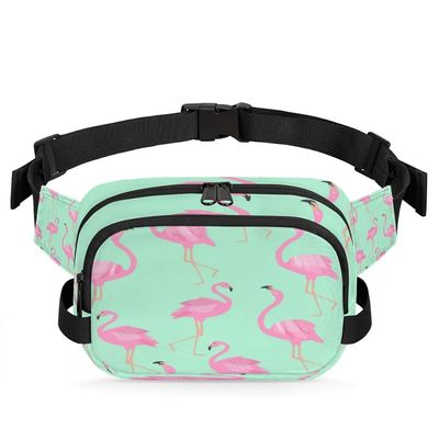 REPEAT FLAMINGO CANVAS HIP BAG - ASST