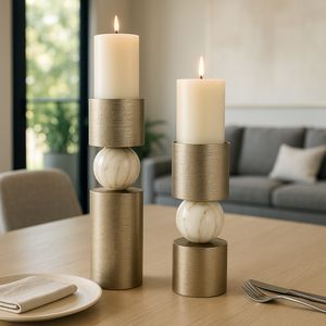 HALDENMILL SET OF 2 GOLD CANDLE HOLDER 18 (IN) 12