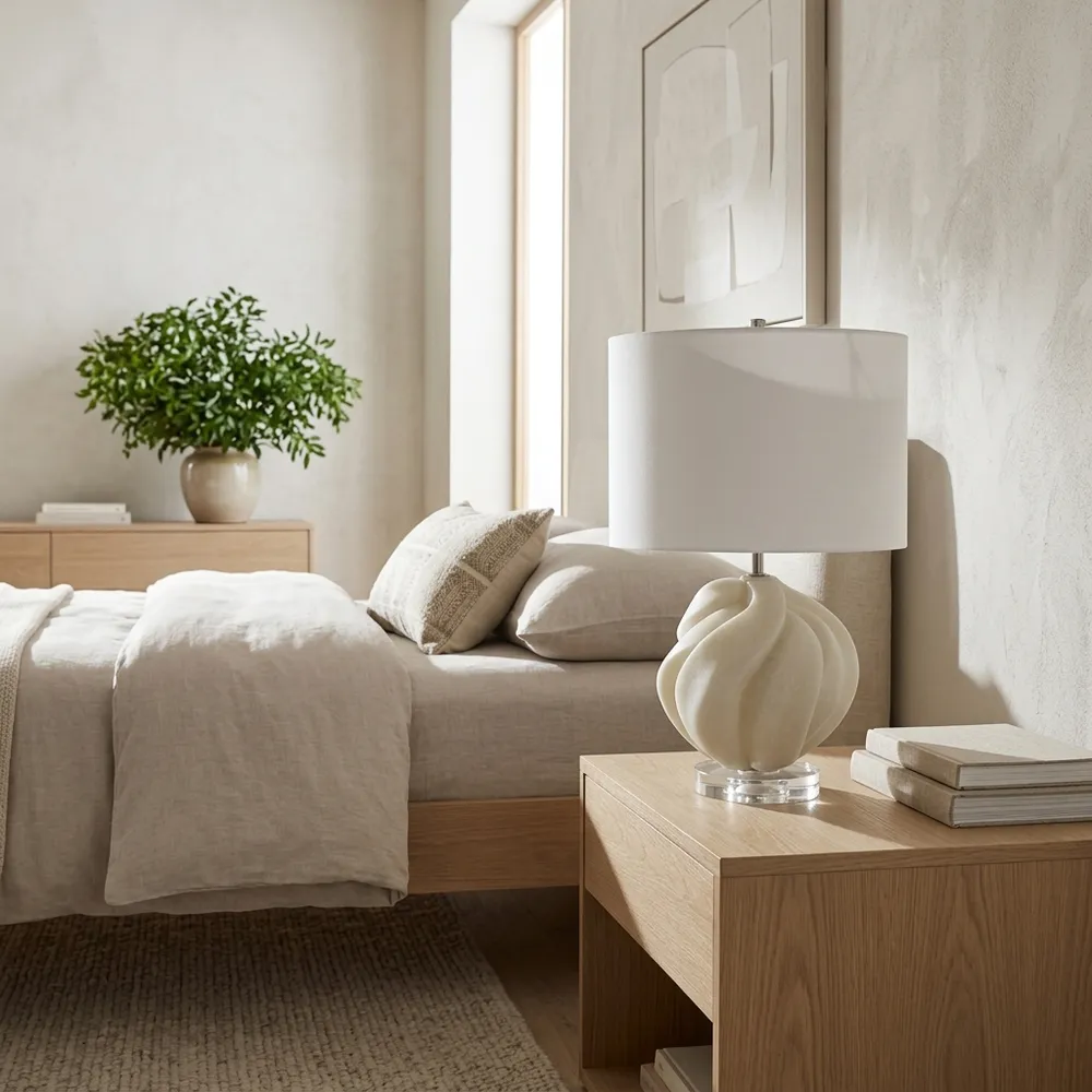 ELLENOAK WHITE LAMP 21 (IN)