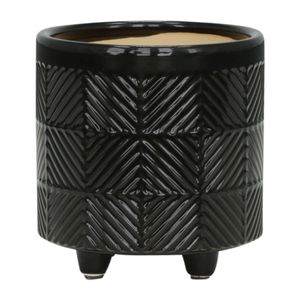 EMMETLAKE SET OF 2 BLACK PLANTER 8 (IN) 5
