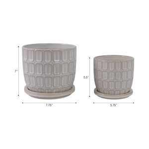 LEONAHAM SET OF 2 WHITE PLANTER 7 (IN) 9