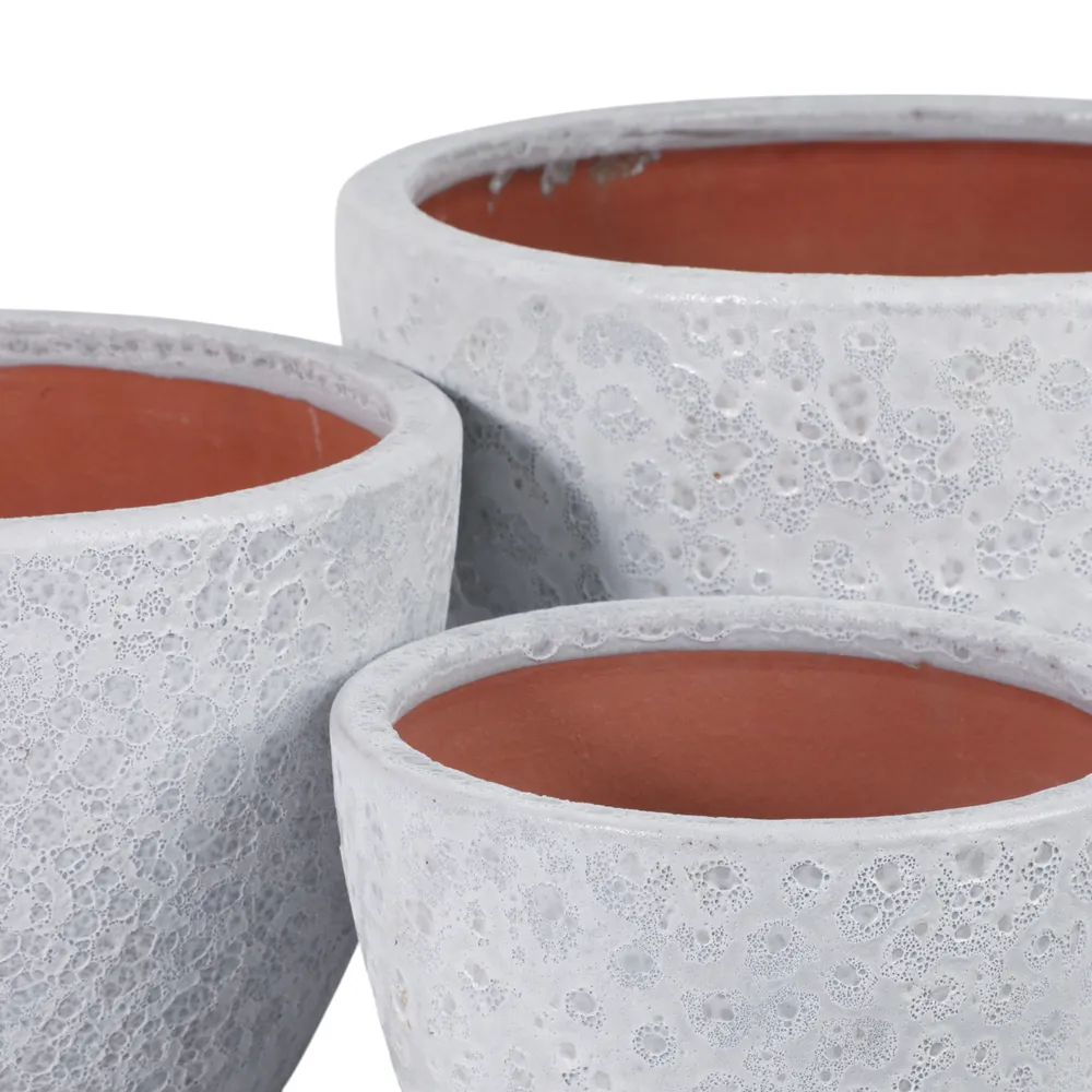 BYRONHAM SET OF 3 WHITE PLANTER 10 (IN)