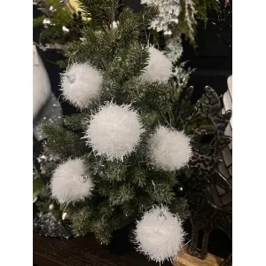 Small Snowball 2in Ornament Set 6 1