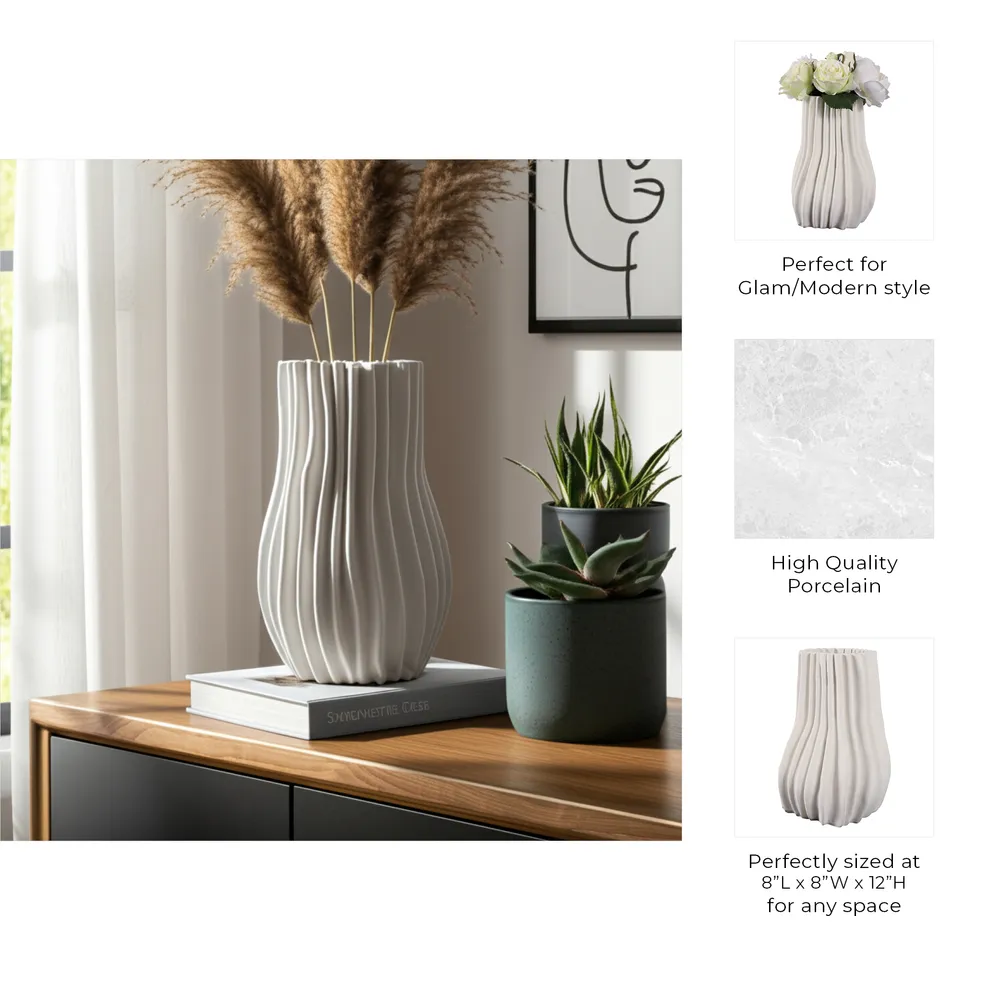 FIONAGROVE IVORY VASE 12 (IN)