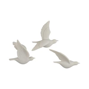 RUEMOOR SET OF 3 WHITE WALL SCULPTURES 13 (IN) 1