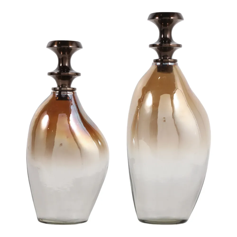 SLATETON SET OF 2 BROWN JARS 13 (IN)