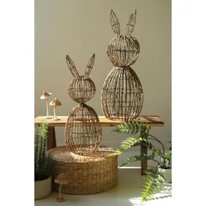 Set of 2 Twig and Iron Rabbits 1