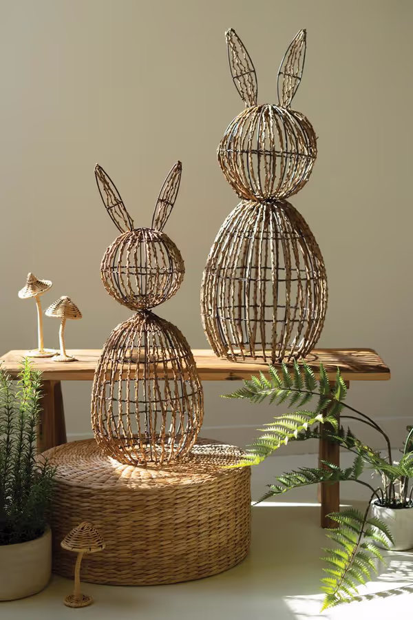 Set of 2 Twig and Iron Rabbits