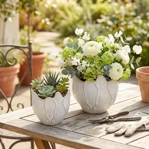 DRYDENRUN SET OF 2 IVORY PLANTER 7 (IN) 11