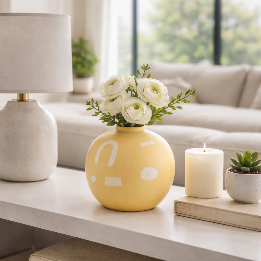 TIPTONTON YELLOW VASE 9 (IN)