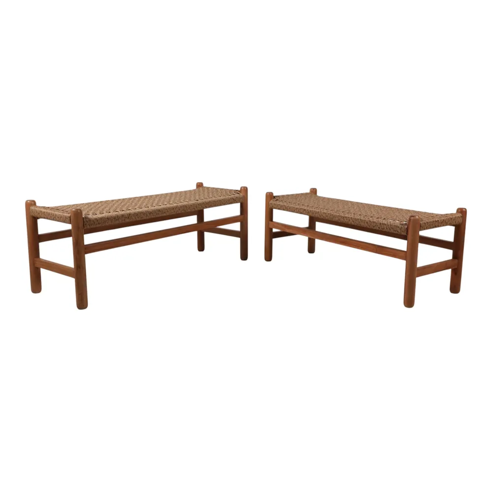 RAMONATON SET OF 2 TAN BENCHES 18 (IN)