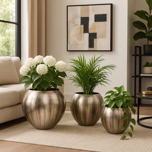 CHATHAMVIEW SET OF 3 SILVER PLANTER 22 (IN) 10