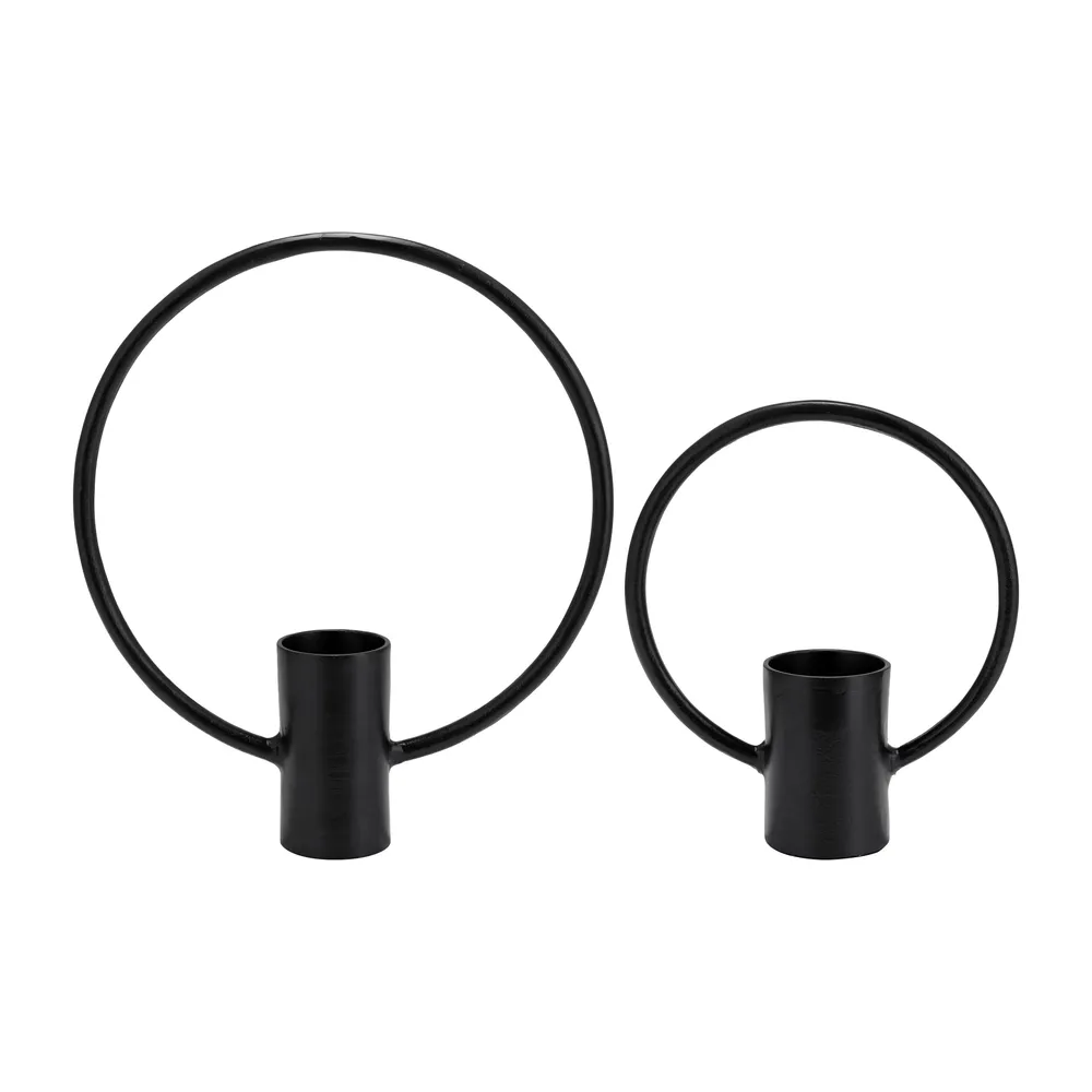 FLORARIDGE SET OF 2 BLACK METAL 19 (IN)