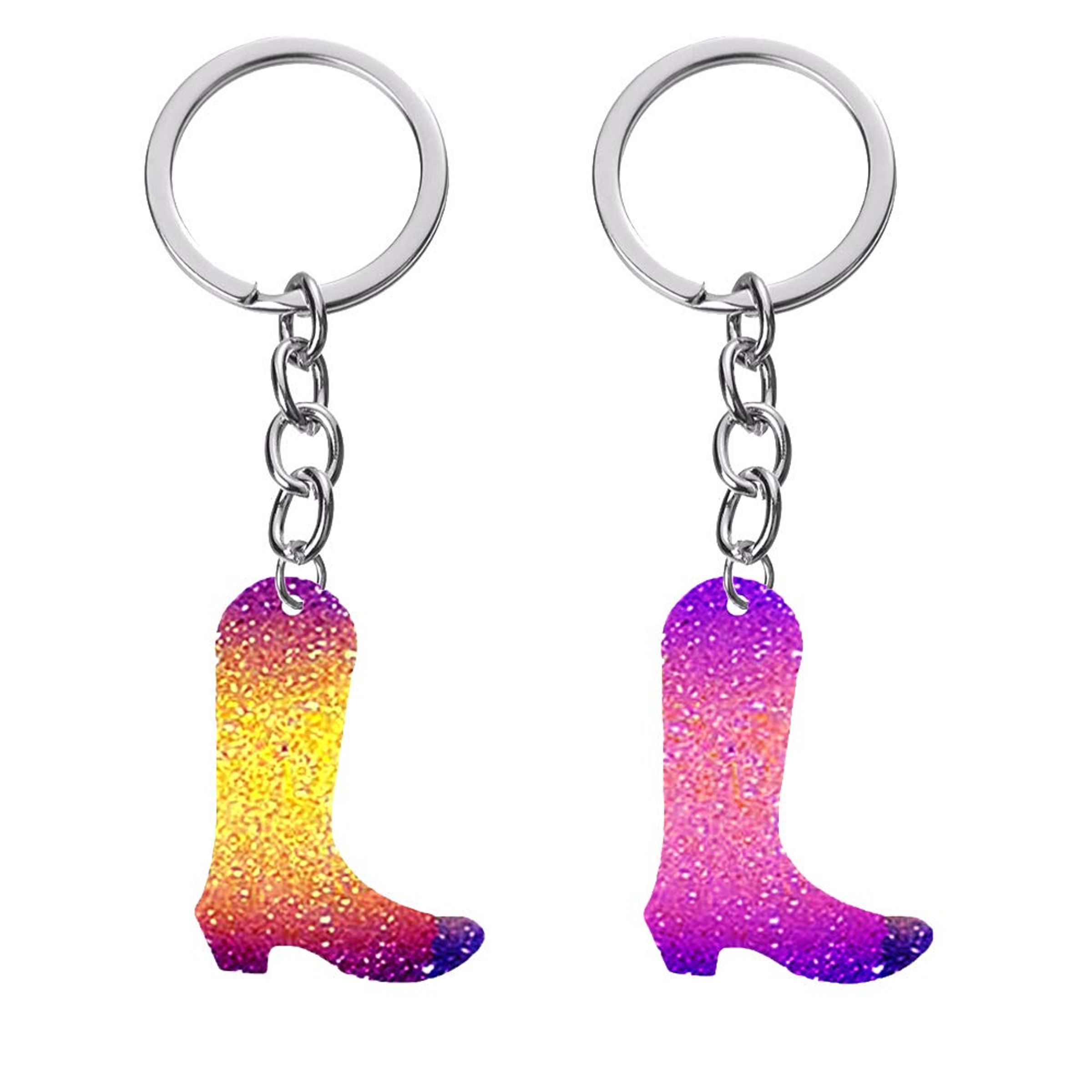 GLITTER KEYCHAIN - COWBOY BOOT