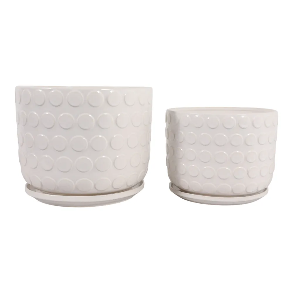 FIONAOAK SET OF 2 IVORY PLANTER 10 (IN)