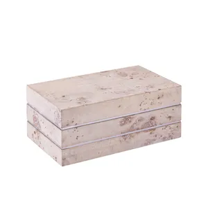 Salem Box - Tall White Burl Wood 2