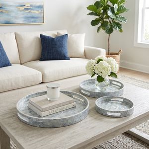 HARLANWORTH SET OF 3 BLUE TRAY 2 (IN) 2