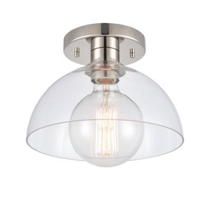 Julian 10'' Wide 1-Light Semi Flush Mount - Polished Nickel 3