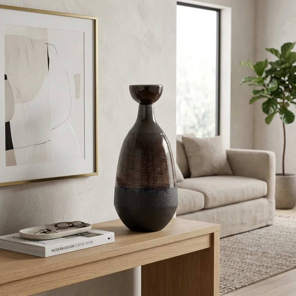 CARLINFIELD BROWN VASE 18 (IN)