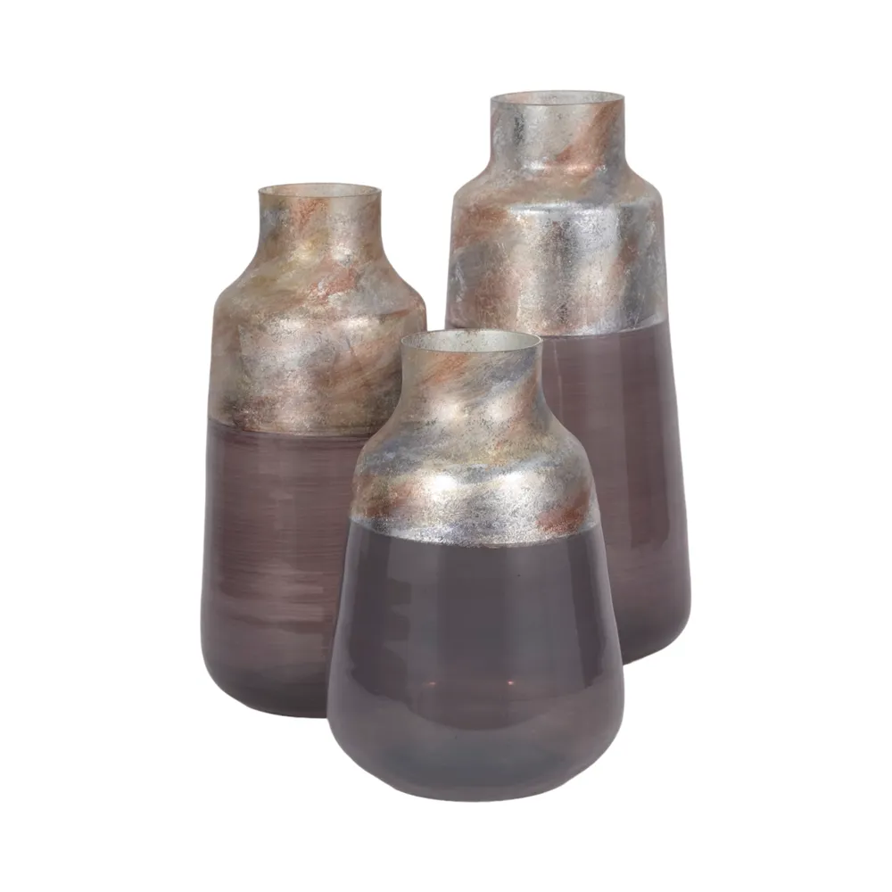 ORIONPARK GRAY GLASS VASE 15 (IN)