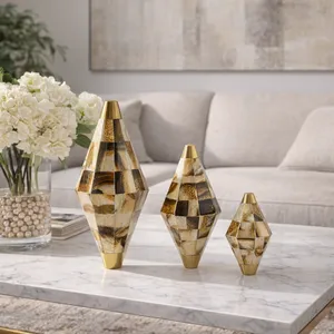 GREYSONWAY SET OF 3 BROWN DECOR 5 (IN) 2