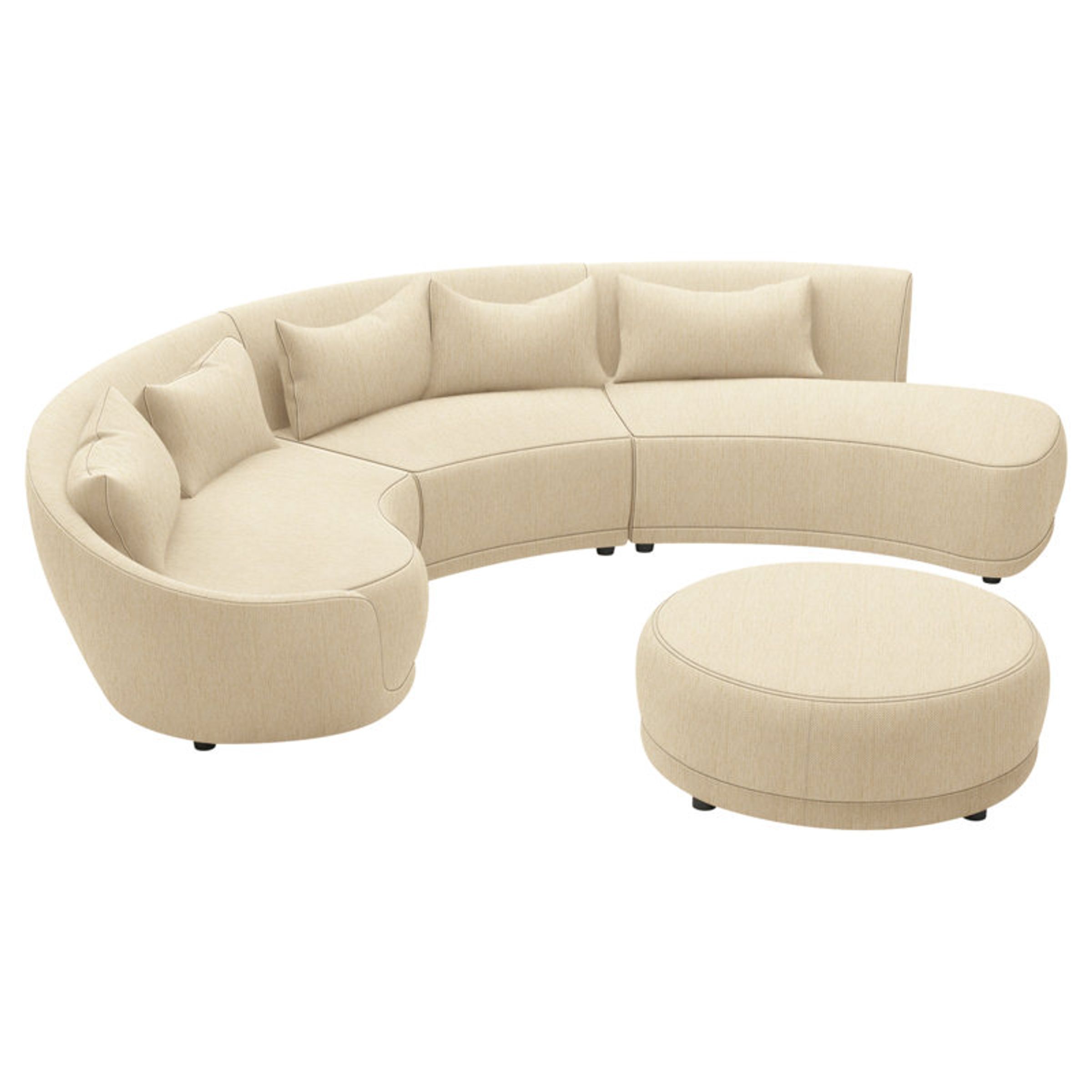Fizz 144'' Wood Outdoor Patio Sectional with Sunbrella® Cushions