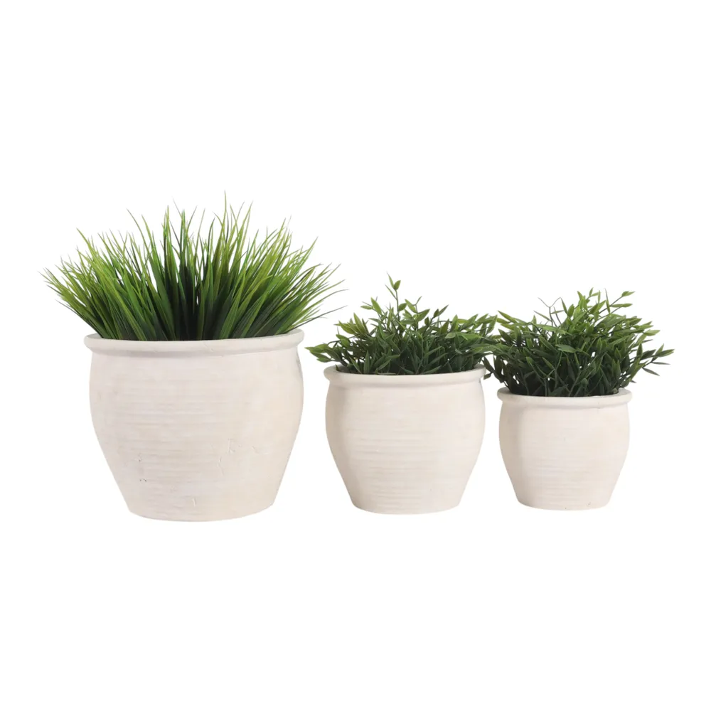 LUTHERHOLM SET OF 3 IVORY PLANTER 8 (IN)