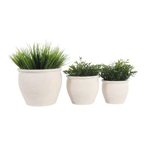LUTHERHOLM SET OF 3 IVORY PLANTER 8 (IN) 2