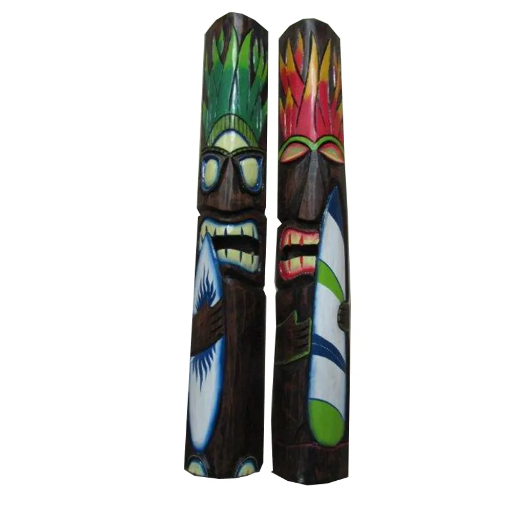 39-1/4" SURFER TIKI MASK 2-ASST