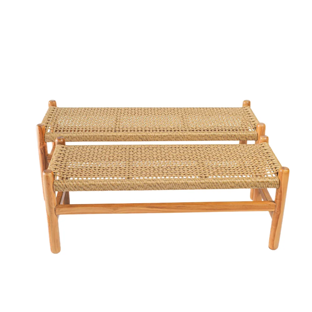 RAMONATON SET OF 2 TAN BENCHES 18 (IN)